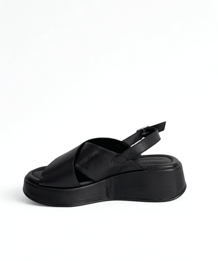 Sandalo con plateau in pelle - Piedi Folli