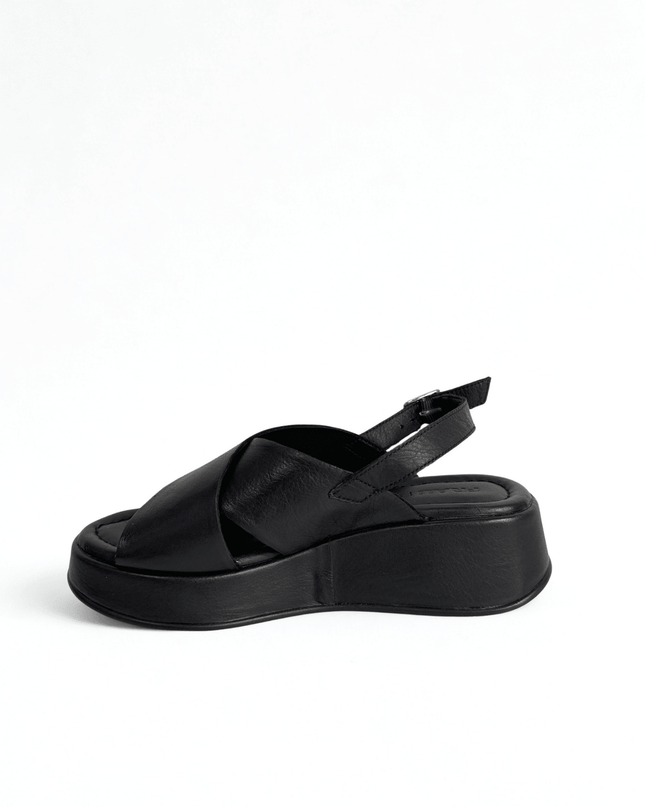 Sandalo con plateau in pelle - Piedi Folli