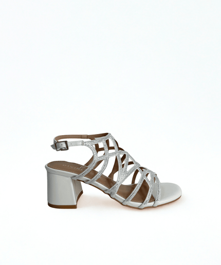 Sandalo con strass bianco - Piedi Folli