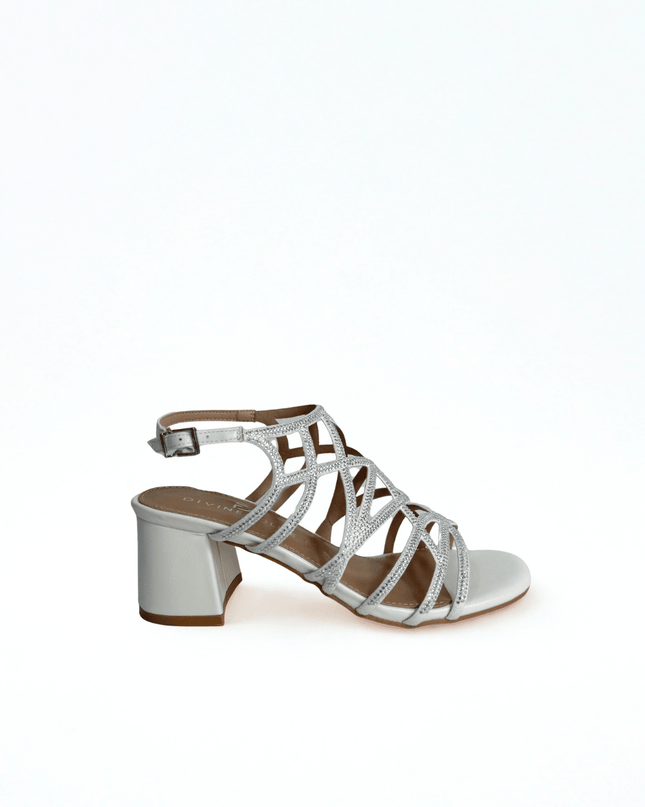 Sandalo con strass bianco - Piedi Folli
