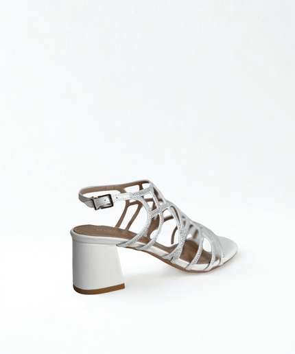 Sandalo con strass bianco - Piedi Folli