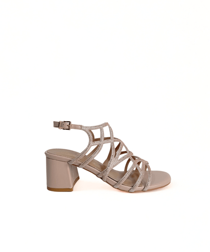 Sandalo con strass nude - Piedi Folli