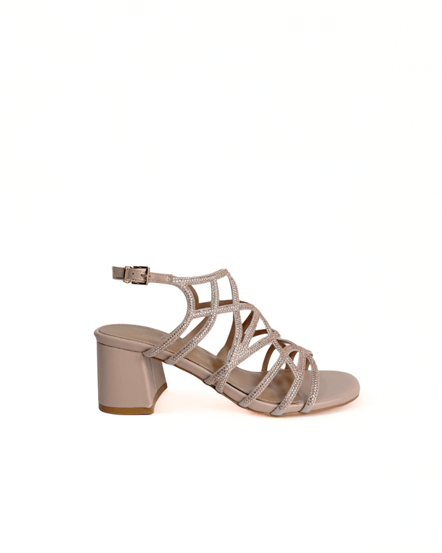 Sandalo con strass nude - Piedi Folli