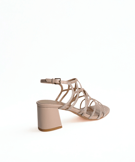 Sandalo con strass nude - Piedi Folli