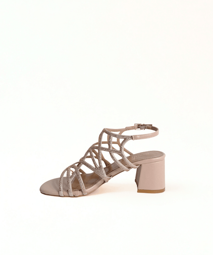 Sandalo con strass nude - Piedi Folli