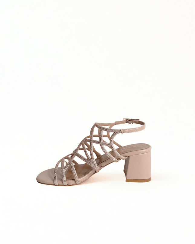 Sandalo con strass nude - Piedi Folli