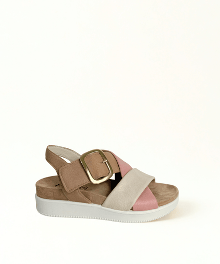 Sandalo daisy nappa bottal taupe - Piedi Folli