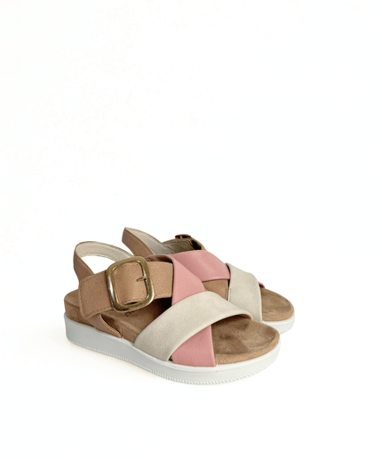 Sandalo daisy nappa bottal taupe - Piedi Folli