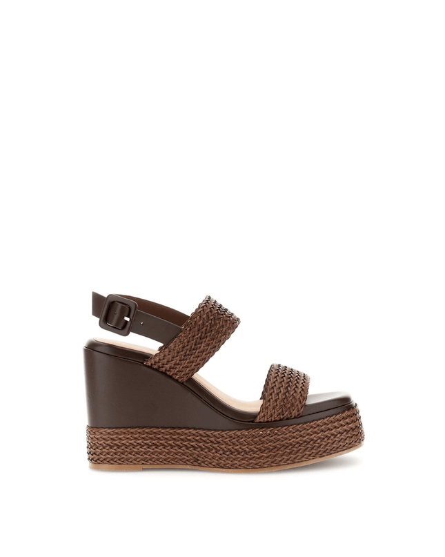 Sandalo due fasce con zeppa - Piedi Folli