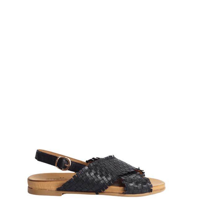 Sandalo in pelle intrecciato - Piedi Folli