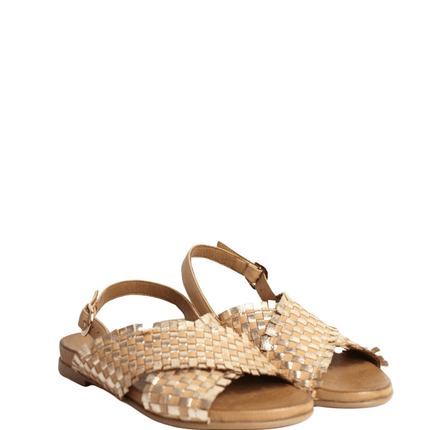 Sandalo in pelle intrecciato - Piedi Folli