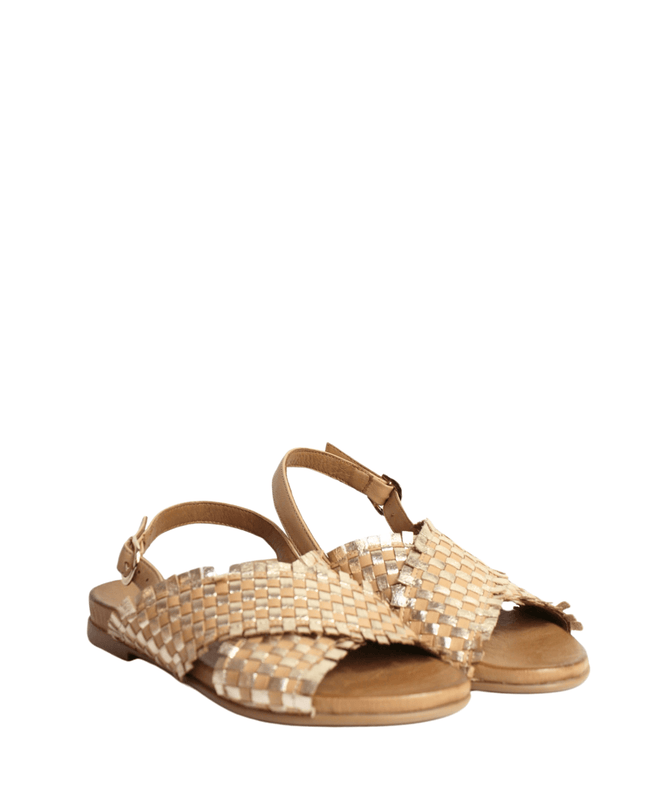 Sandalo in pelle intrecciato - Piedi Folli