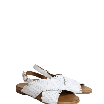 Sandalo in pelle intrecciato - Piedi Folli