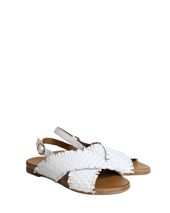 Sandalo in pelle intrecciato - Piedi Folli