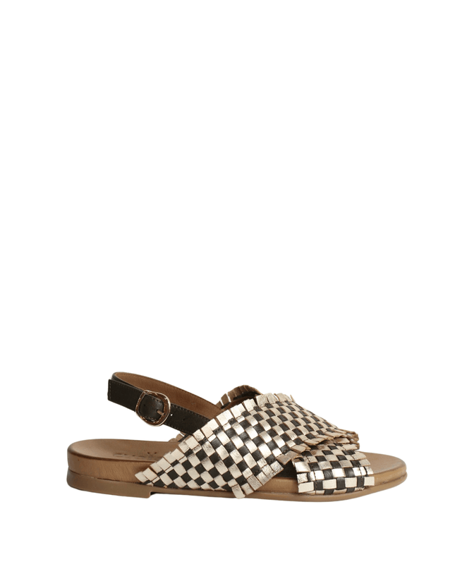 Sandalo in pelle intrecciato - Piedi Folli