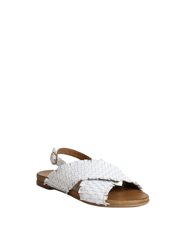 Sandalo in pelle intrecciato - Piedi Folli