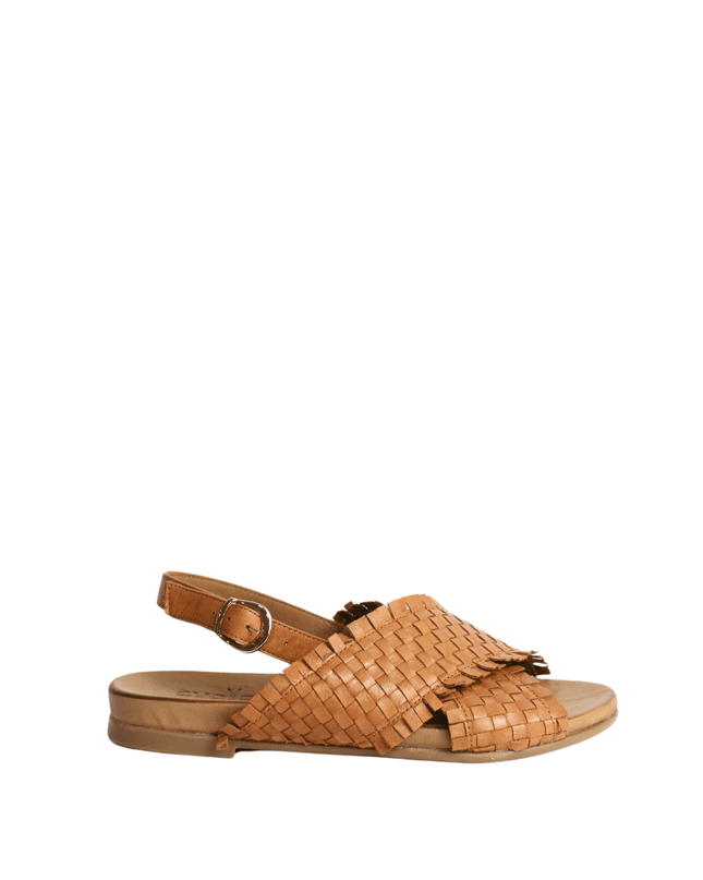 Sandalo in pelle intrecciato - Piedi Folli