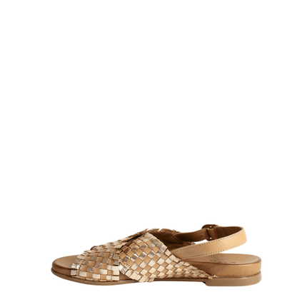 Sandalo in pelle intrecciato - Piedi Folli