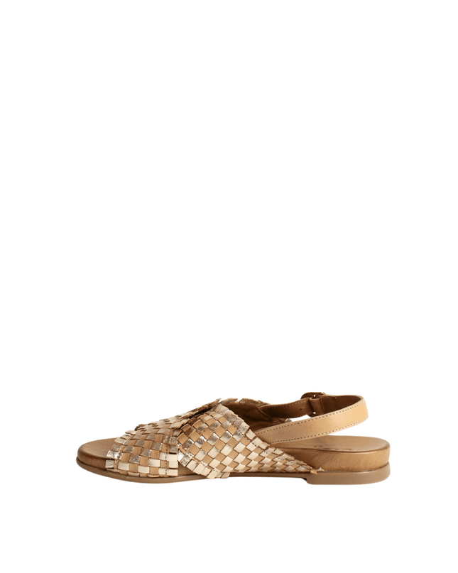 Sandalo in pelle intrecciato - Piedi Folli