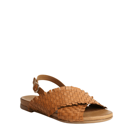 Sandalo in pelle intrecciato - Piedi Folli