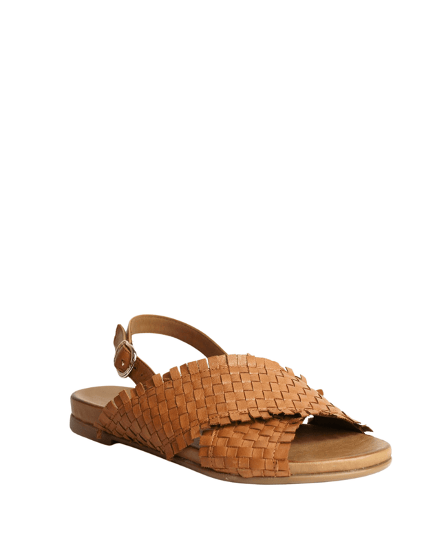 Sandalo in pelle intrecciato - Piedi Folli