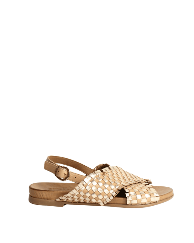 Sandalo in pelle intrecciato - Piedi Folli