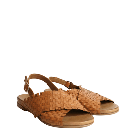 Sandalo in pelle intrecciato - Piedi Folli