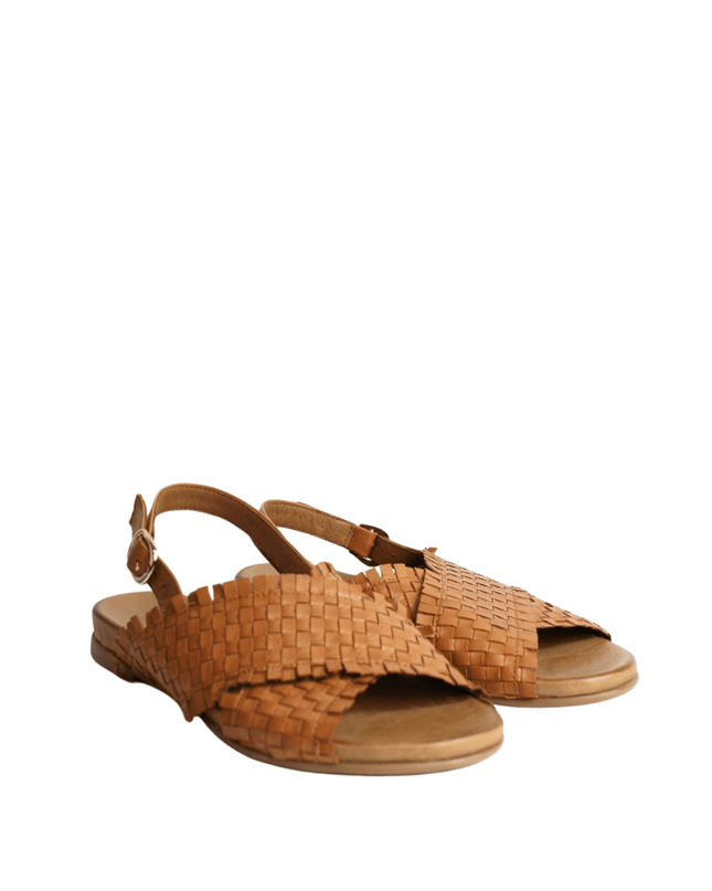 Sandalo in pelle intrecciato - Piedi Folli