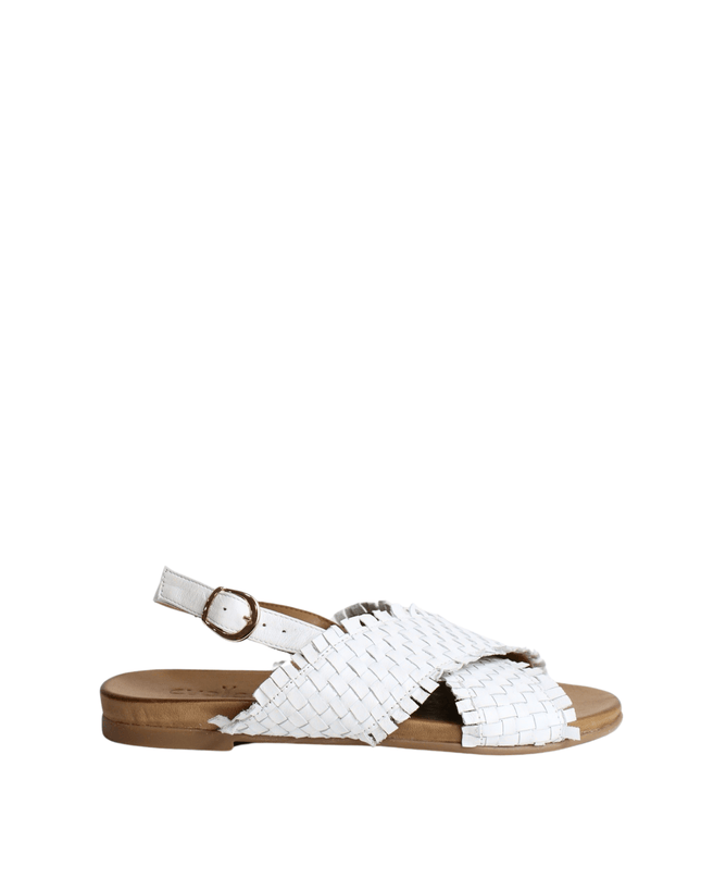 Sandalo in pelle intrecciato - Piedi Folli