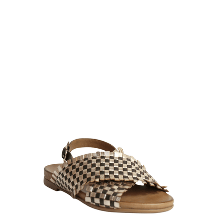 Sandalo in pelle intrecciato - Piedi Folli