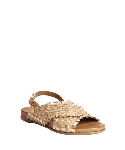 Sandalo in pelle intrecciato - Piedi Folli
