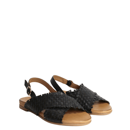 Sandalo in pelle intrecciato - Piedi Folli