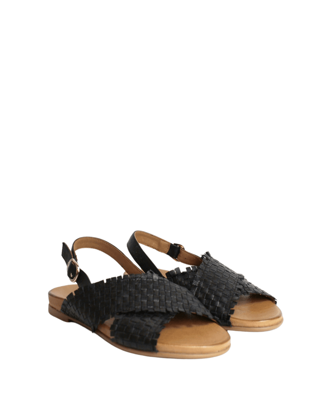 Sandalo in pelle intrecciato - Piedi Folli