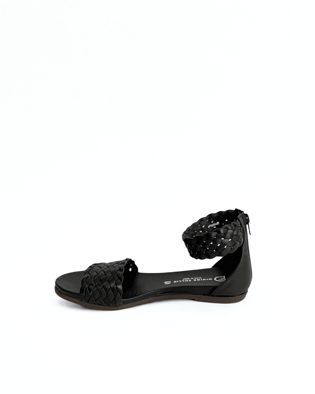 Sandalo in pelle nero - Piedi Folli