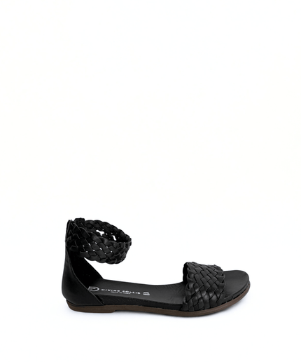 Sandalo in pelle nero - Piedi Folli