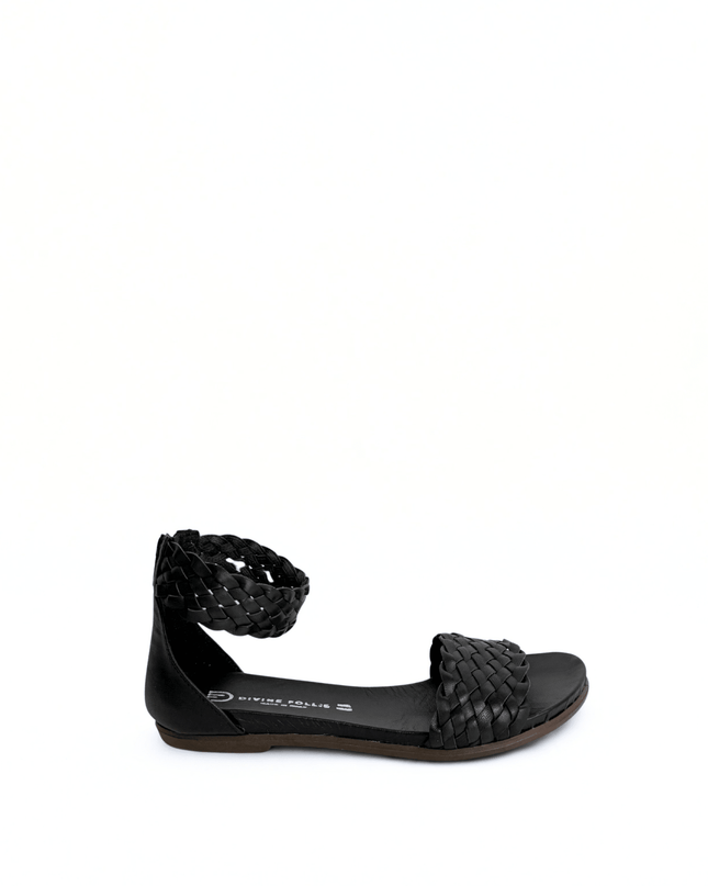 Sandalo in pelle nero - Piedi Folli