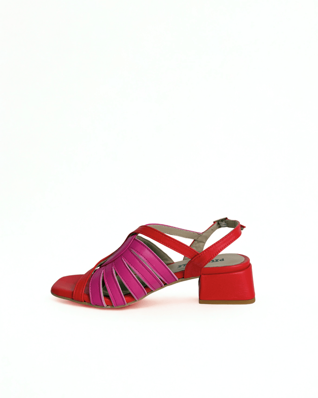 Sandalo in pelle rosso - Piedi Folli