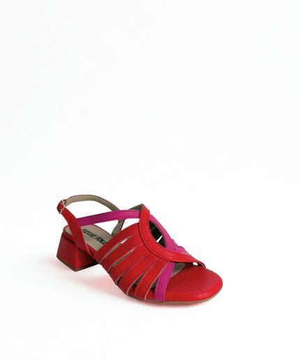 Sandalo in pelle rosso - Piedi Folli