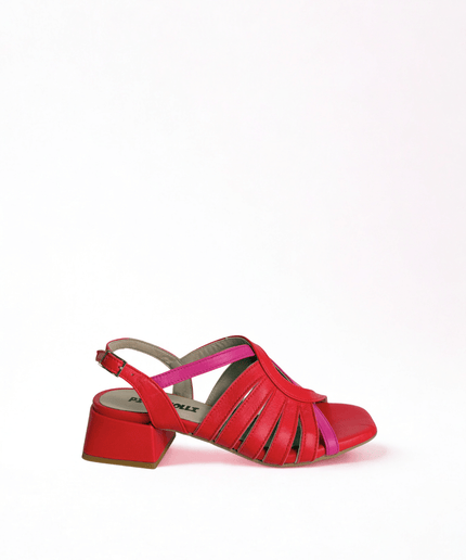 Sandalo in pelle rosso - Piedi Folli