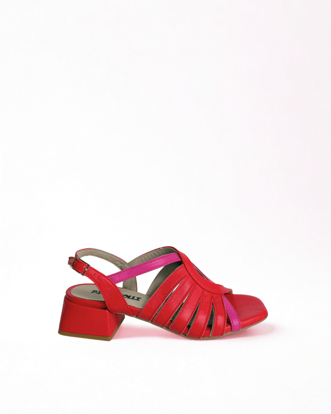 Sandalo in pelle rosso - Piedi Folli