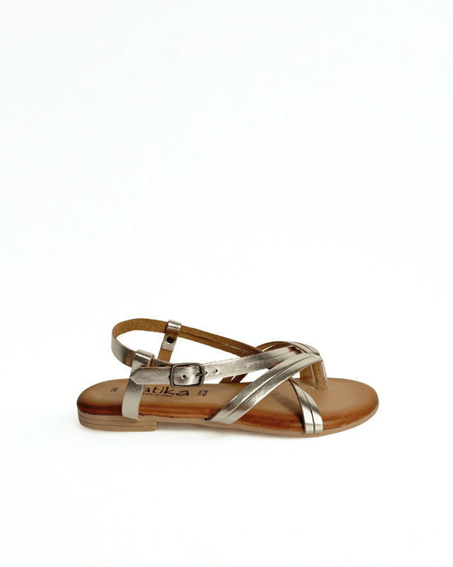 Sandalo oro in pelle - Piedi Folli