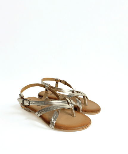 Sandalo oro in pelle - Piedi Folli