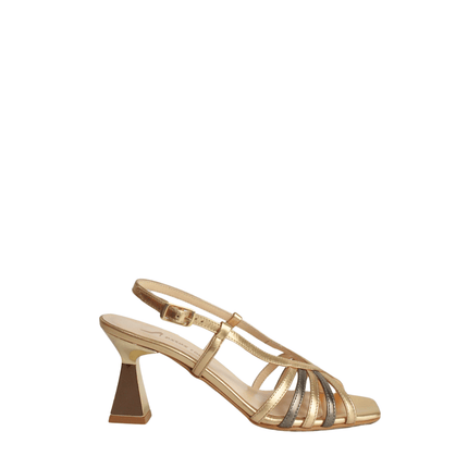 Sandalo oro in pelle - Piedi Folli