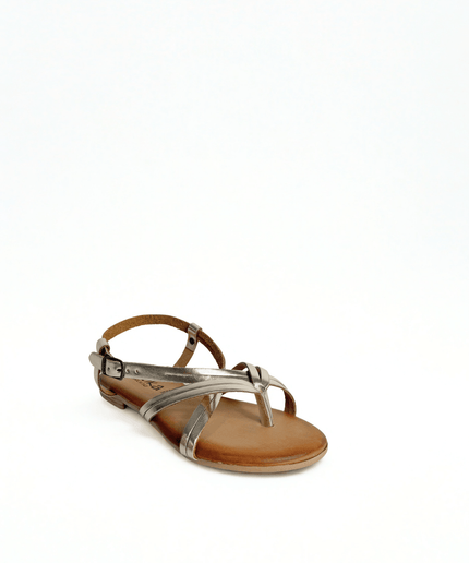 Sandalo oro in pelle - Piedi Folli