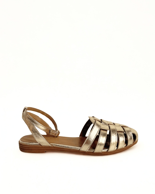 Sandalo ragnetto in pelle con cinturino alla caviglia - Piedi Folli