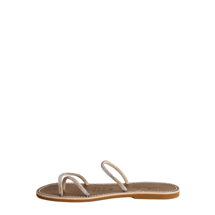 Sandalo strass in pelle - Piedi Folli