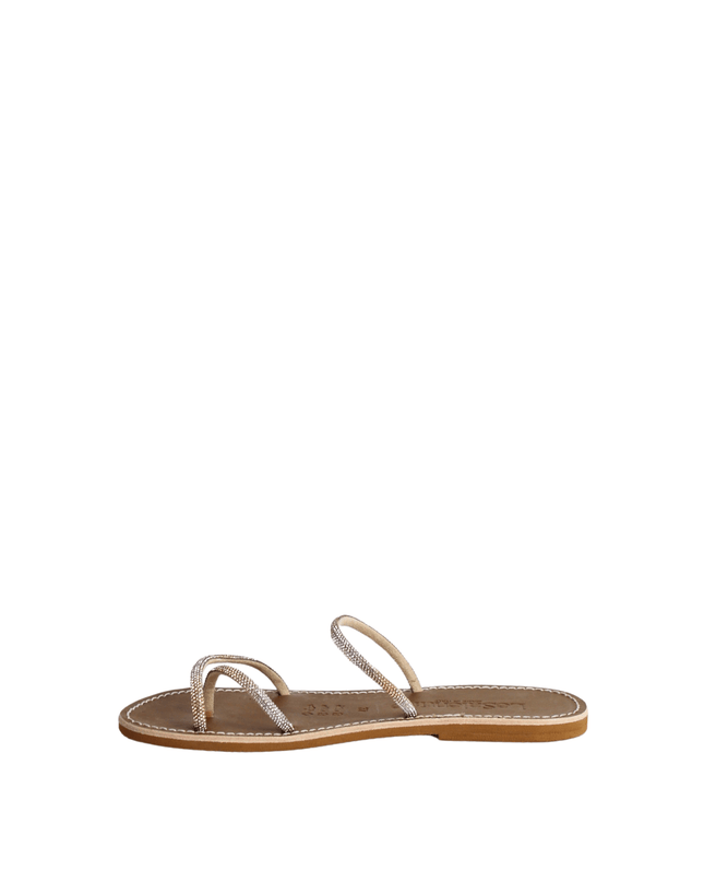 Sandalo strass in pelle - Piedi Folli