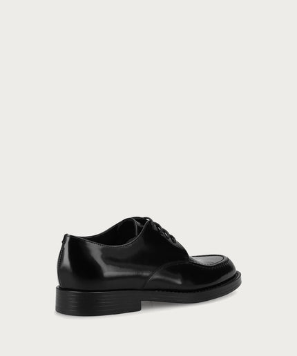 Scarpa ingegnere allacciata da donna in pelle lucida nera - Piedi Folli