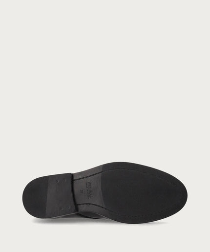 Scarpa ingegnere allacciata da donna in pelle lucida nera - Piedi Folli