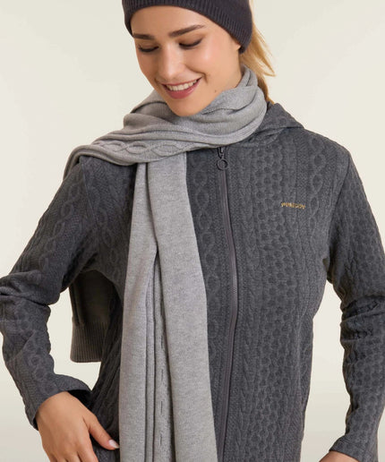 Sciarpa in maglia con treccia centrale decorativa - Piedi Folli